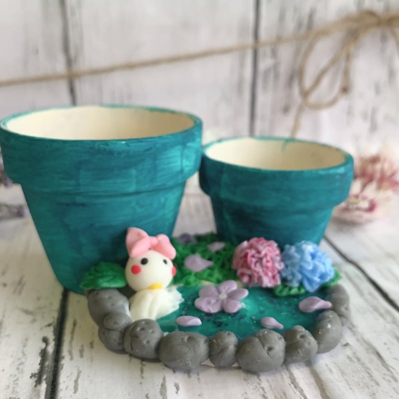 リメイク鉢 梅雨の日のてるてる坊主 | K&Y 多肉のための可愛い