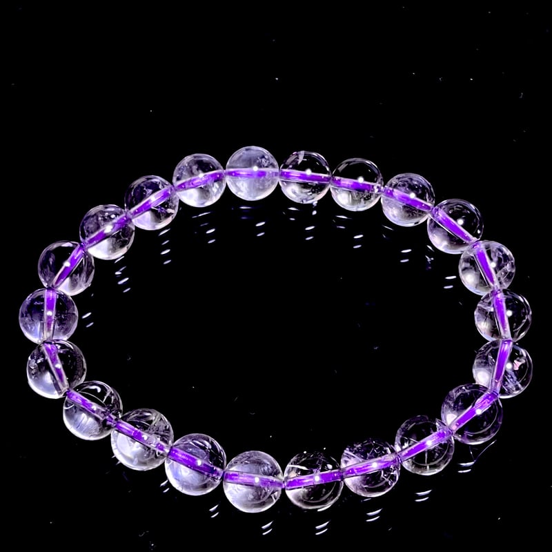 透明感☆ アメジスト 8mm ボリビア産 虹あり | ハンドメイド布なぷ屋