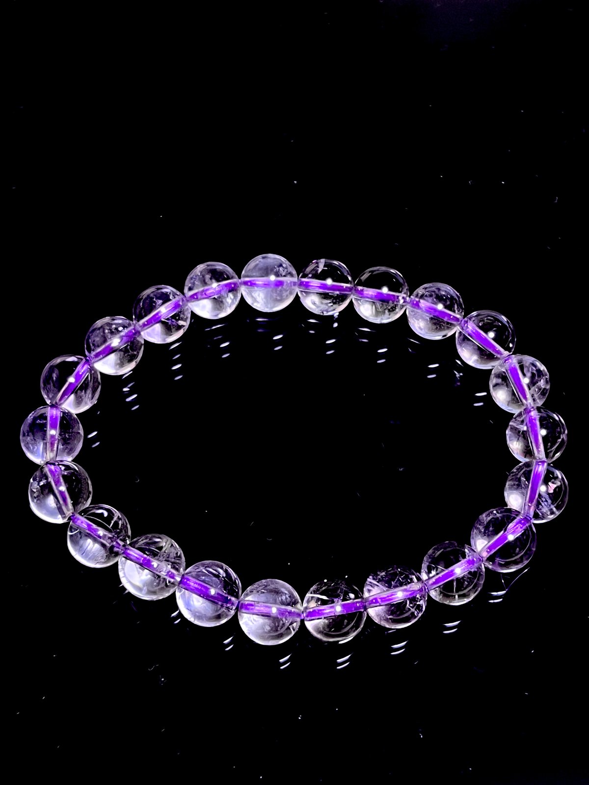 透明感☆ アメジスト 8mm ボリビア産 虹あり | ハンドメイド布なぷ屋