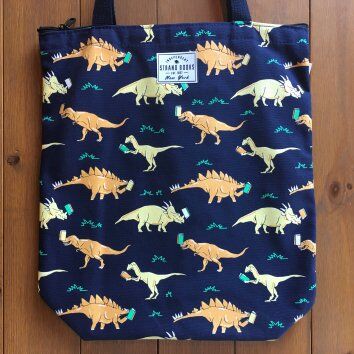 TOTE BAG DINOSAURS READING | chuff online STORE
