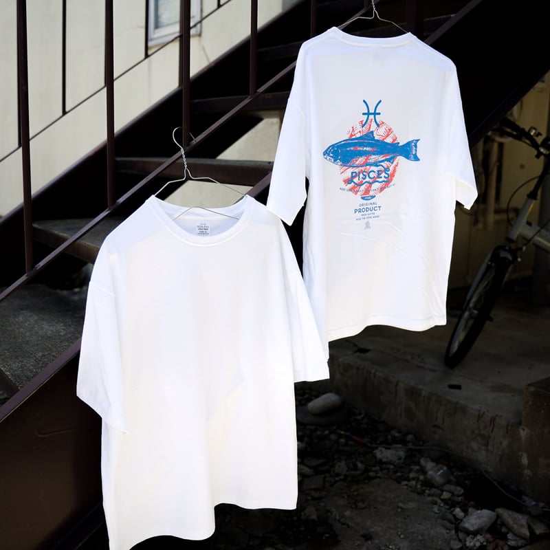 PISCES T-shirt / 青赤 | 川井商店