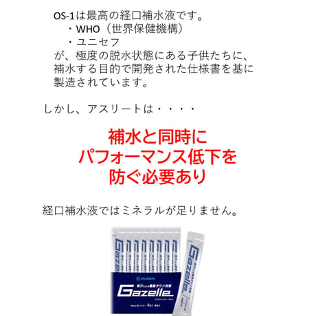 ガゼル／持久力を落とさないミネラル粉末1パック