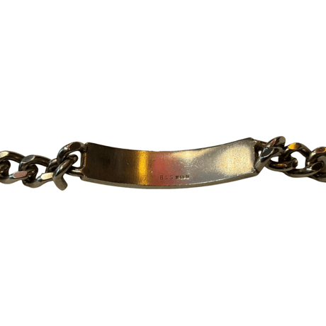 VINTAGE　1976　B&S  SILVER ID BRACELET MADE IN UK