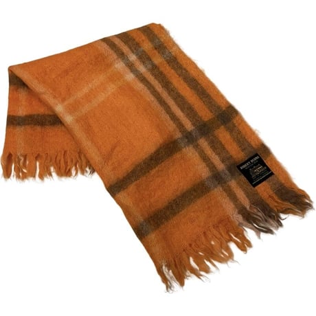 USED VINTAGE MOHAIR  RUG MADE IN SCOTLAND