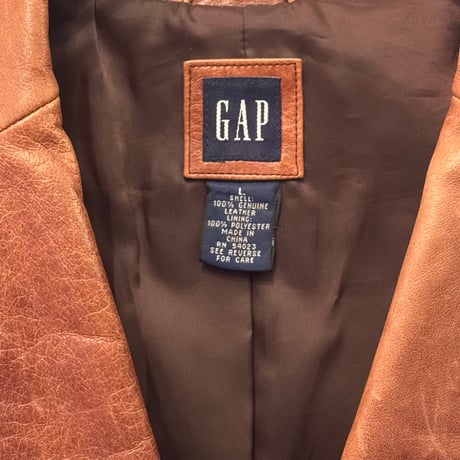 USED OLD GAP LEATHER TAILORED JACKET