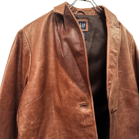 USED OLD GAP LEATHER TAILORED JACKET