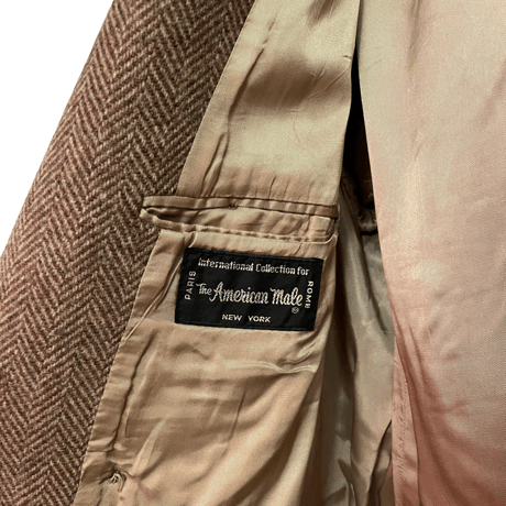 USED VINTAGE CHESTERFIELED DOUBLE BRESTED  COAT ”100%PURE WOOL”