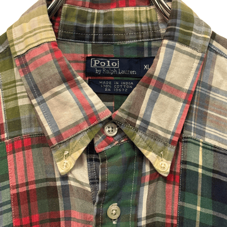 USED POLO RALPH LAUREN BUTTON DOWN PATCHWORK SHIRTS