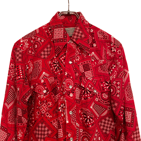 VINTAGE H BAR C RED PAISLEY  WESTERN SHIRTS