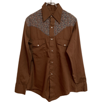 USED VINTAGE  1970's  "FLORAL YORK"Western shirts Made in USA