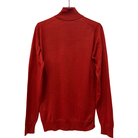 新品　JOHN SMEDLEY MOCNECK KNIT REDWOOD  100% MERINO WOOL  "MADE IN ENGLAND"