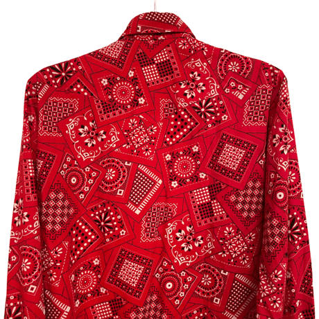 VINTAGE H BAR C RED PAISLEY  WESTERN SHIRTS