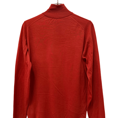 新品　JOHN SMEDLEY MOCNECK KNIT REDWOOD  100% MERINO WOOL  "MADE IN ENGLAND"