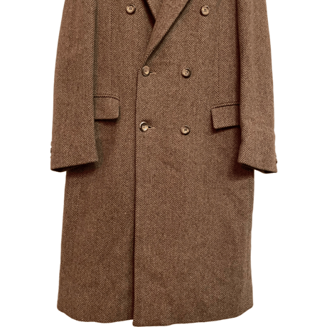 USED VINTAGE CHESTERFIELED DOUBLE BRESTED  COAT ”100%PURE WOOL”