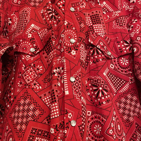 VINTAGE H BAR C RED PAISLEY  WESTERN SHIRTS
