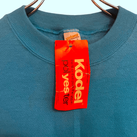 新品　DEAD STOCK 70s~80s SPORTSWEAR NO-SLEEVE SWEAT SHIRTS TIFFANY  BLUE