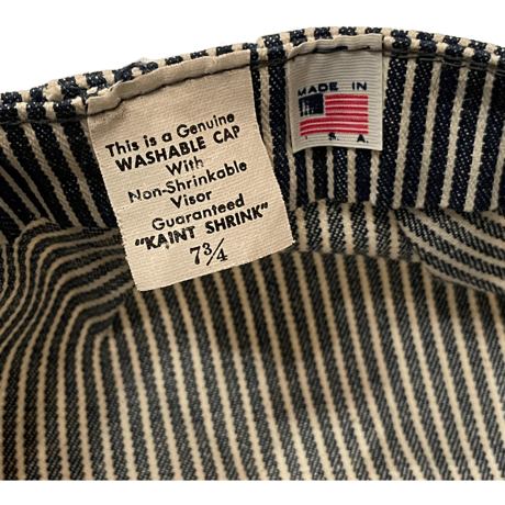 DEAD STOCK MADE IN USA HICKORY RAILROAD MAN WORK CAP SIZE 7 3/4
