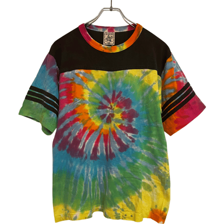 USED ”ALORE” TYE DYE FOOT BALL TSHIRTS MADE IN USA