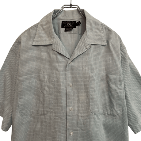 USED ”VINTAGE ” 1990's  DOUBLE RL CAMP SHIRTSQUILTING WINDOWPANE