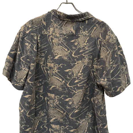 USED VINTAGE   POLO RALPH LAUREN S/S OPEN COLLAR SHIRTS ”KOI”