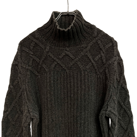 USED RRL BLAGINDIGO DYE ARAN SWEATER