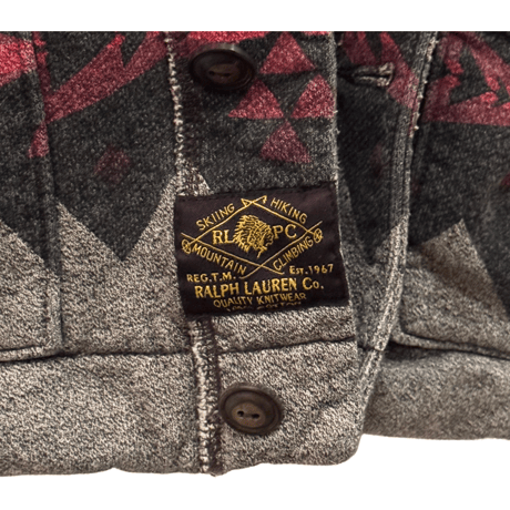 USED POLO RALPH LAUREN  NATIVE SHAWL COLLAR SWEAT JACKET