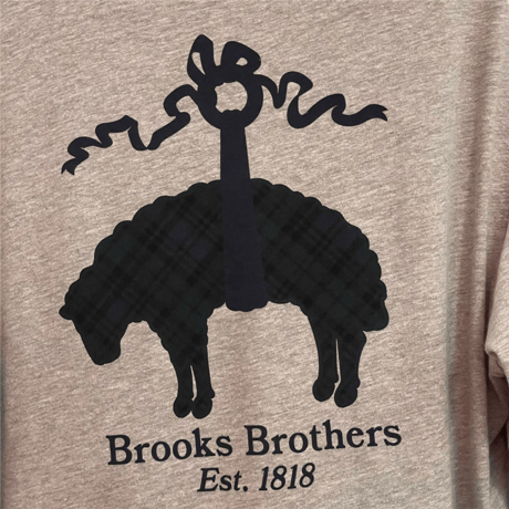 新品　 BROOKS BROTHERS L/S TSHIRTS  ”GOLDEN FLEECE”BACK PRINT CLASSIC FIT