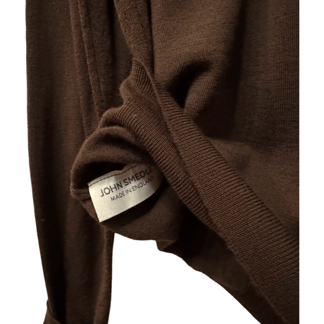 新品　JOHN SMEDLEY TURTLENECK KNIT  100% MERINOWOOL SNOW BROWN  "MADE IN ENGLAND"