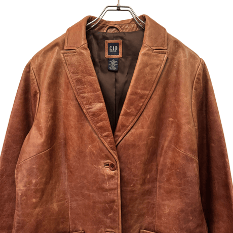 USED OLD GAP LEATHER TAILORED JACKET