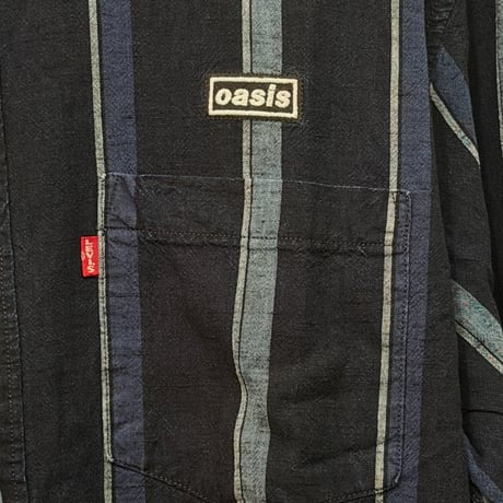 NEW  LEVI'S×OASIS BANDCOLLAR STRIPE SHIRTS