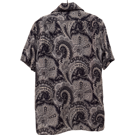 USED RALPH LAUREN ”PURPLE LABEL”  S/S PAISLEY OPEN COLLAR SHIRTS