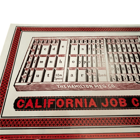 新品　THE HAMILTON MFG "CALIFORNIA JOB CASE" HANDPRINT POSTER”  MADE IN USA