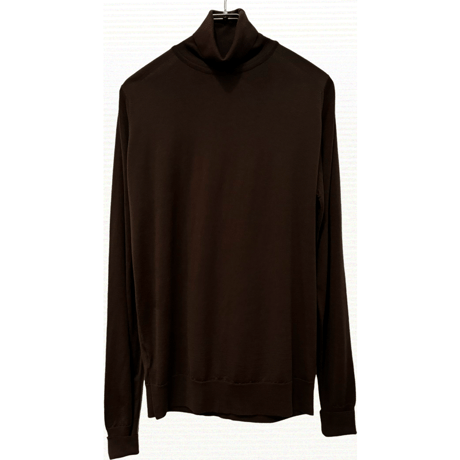 新品　JOHN SMEDLEY TURTLENECK KNIT  100% MERINOWOOL SNOW BROWN  "MADE IN ENGLAND"