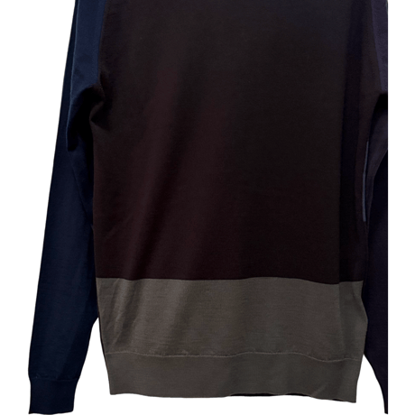 新品　JOHN SMEDLEY L/S  CREWNECK  KNIT  CRAZY PATTERN 100% SEA ISLAND COTTON  "MADE IN ENGLAND"