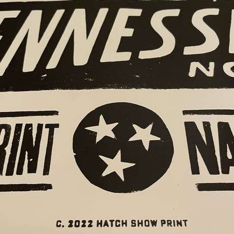新品　 HATCH SHOW PRINT POSTER ”TENNESSEE NOW”  MADE IN USA