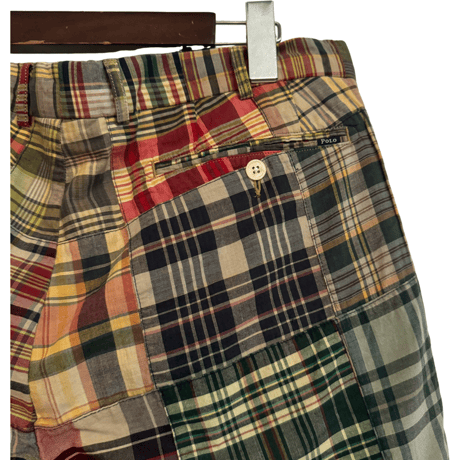 USED POLO RALPH LAUREN MADRAS PATCHWORK SHORT PANTS