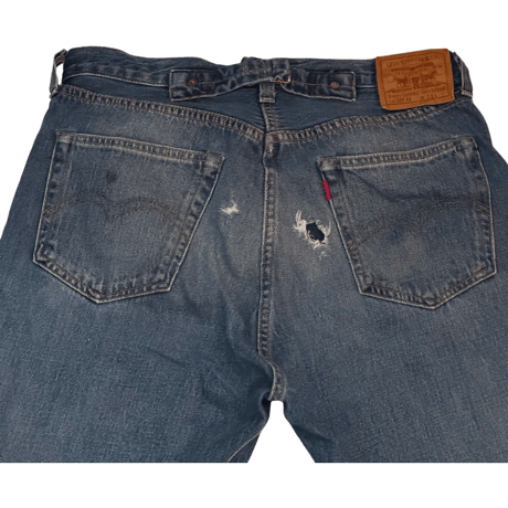 USED  LEVI'S VINTAGE CLOTHING  501XX CUT OFF BUCKLE BACK DENIM