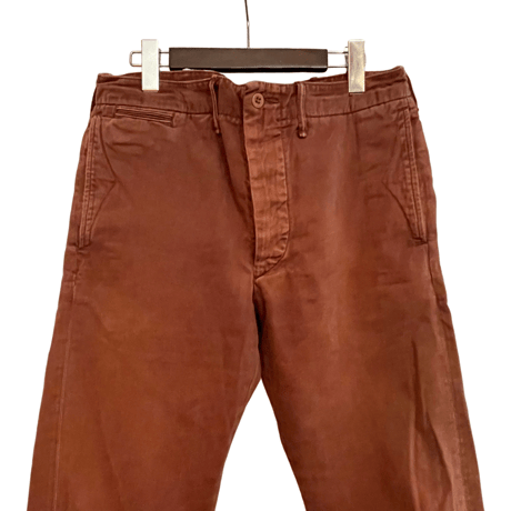 USED DOUBLE RL OFFICERS CHINO TROUSER BURGUNDY