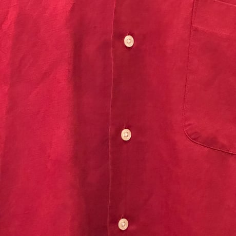 USED VINTAGE   POLO RALPH LAUREN S/S OPEN COLLAR SHIRTS  SILK×LINEN