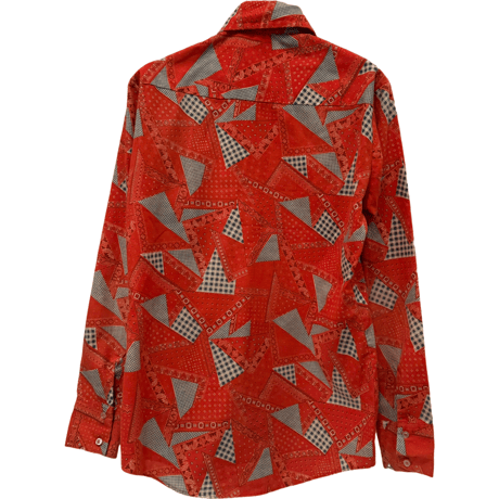 USED VINTAGE  1970's  "PRINT PATCHWORK"Western shirts Made in USA
