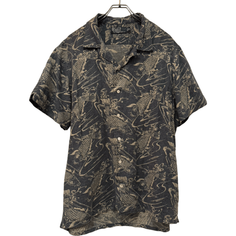 USED VINTAGE   POLO RALPH LAUREN S/S OPEN COLLAR SHIRTS ”KOI”