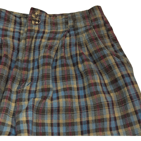 USED  COTTON×LINEN CHECK TROUSER