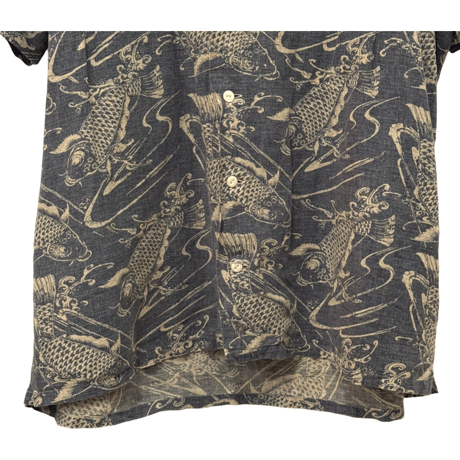 USED VINTAGE   POLO RALPH LAUREN S/S OPEN COLLAR SHIRTS ”KOI”