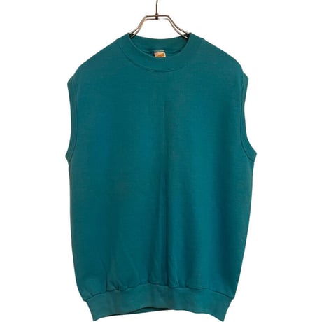 新品　DEAD STOCK 70s~80s SPORTSWEAR NO-SLEEVE SWEAT SHIRTS TIFFANY  BLUE