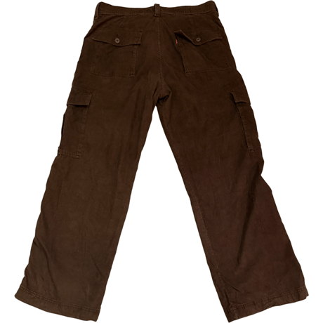 USED US Levi's BROWN CORDUROY LOOSE FIT CARGO PANTS