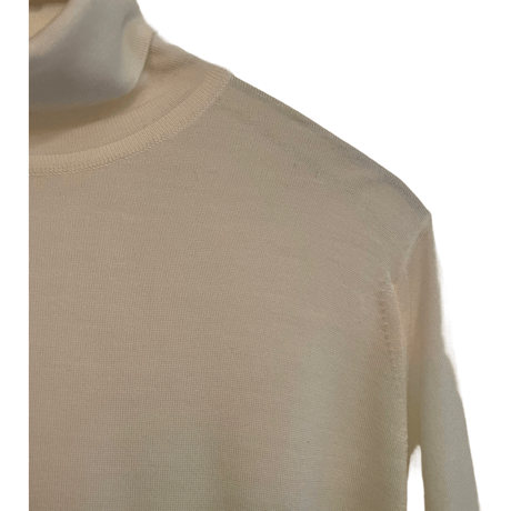 新品　JOHN SMEDLEY TURTLENECK KNIT  100% MERINOWOOL SNOW WHITE  "MADE IN ENGLAND"