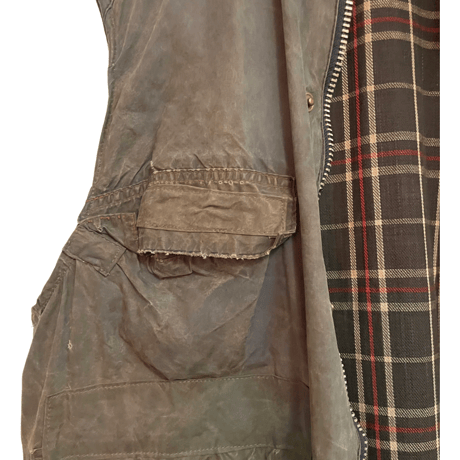 USED 70s~80s  BARBOUR BEDAIL CUT-OFF CUSTOM VEST ONE-WARRANT