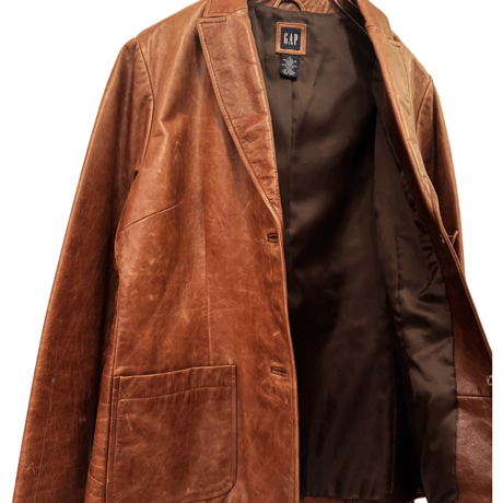 USED OLD GAP LEATHER TAILORED JACKET