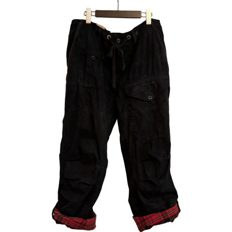 USED POLO RALPH LAUREN BLACK DOUBLE FACE BUSH PANTS