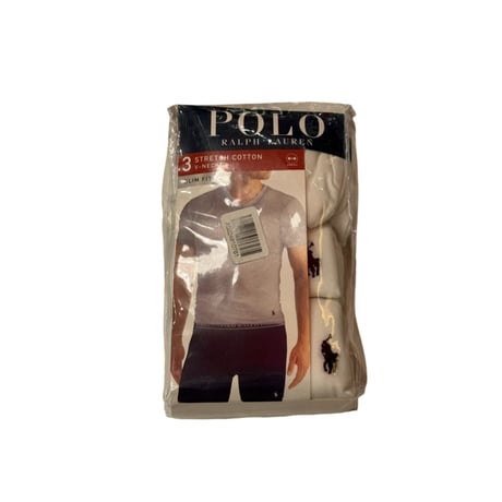 新品　POLO RALPH LAUREN V-NECK 3PIECE TEE SLIM FIT WHITE